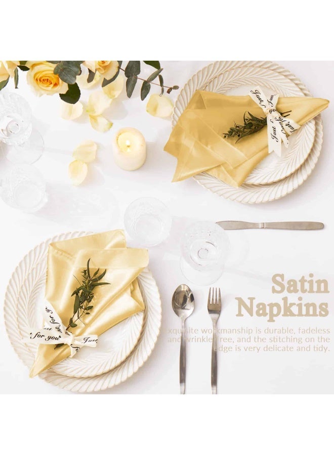بيتلا 12 قطعة من مناديل طاولة ساتان قماشية 43×43 سم – مناديل عشاء أنيقة قابلة لإعادة الاستخدام بلمسة حريرية للمطاعم وحفلات الزفاف والمناسبات والولائم، لون شامبانيا - Image 4