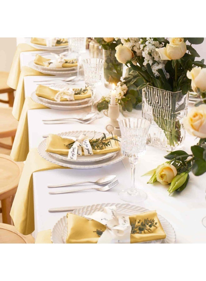 بيتلا 12 قطعة من مناديل طاولة ساتان قماشية 43×43 سم – مناديل عشاء أنيقة قابلة لإعادة الاستخدام بلمسة حريرية للمطاعم وحفلات الزفاف والمناسبات والولائم، لون شامبانيا - Image 3