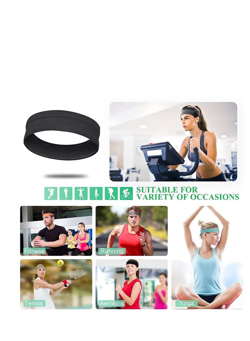 إسكدنيا رباط رأس للتمارين الرياضية من Moisture Sweat ، عصابات فتل الشعر غير قابلة للانزلاق للتمارين الرياضية ، عصابات شعر رياضية رائعة من أجل تشغيل عصابات اليوغا المطاطية والجافة بسرعة للنساء والرجال (6 عبوات - Image 4