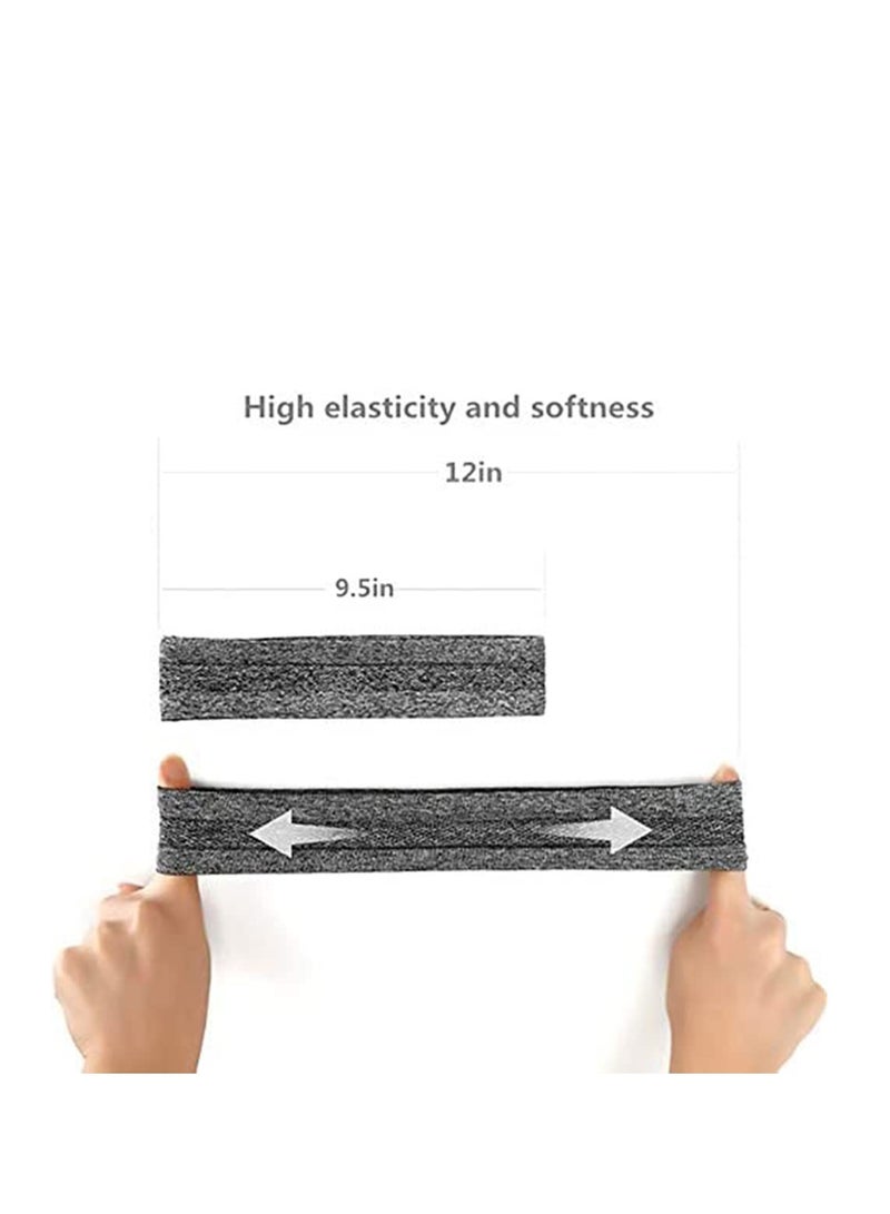 إسكدنيا رباط رأس للتمارين الرياضية من Moisture Sweat ، عصابات فتل الشعر غير قابلة للانزلاق للتمارين الرياضية ، عصابات شعر رياضية رائعة من أجل تشغيل عصابات اليوغا المطاطية والجافة بسرعة للنساء والرجال (6 عبوات - Image 5