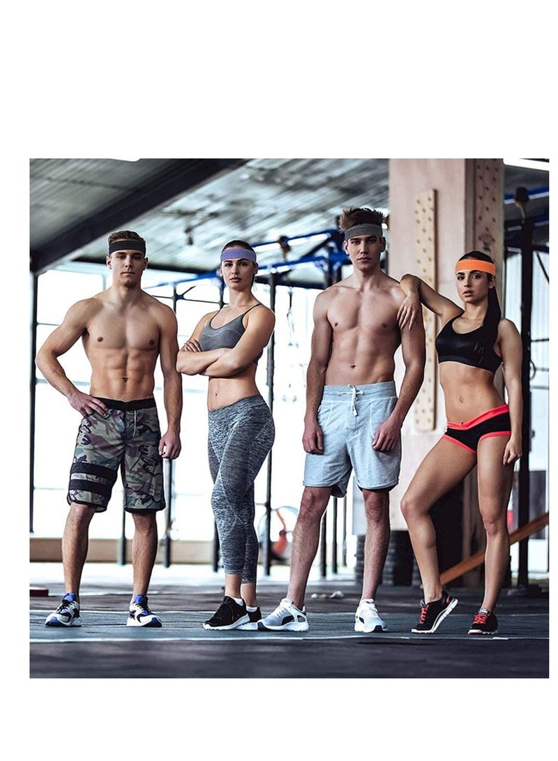 إسكدنيا رباط رأس للتمارين الرياضية من Moisture Sweat ، عصابات فتل الشعر غير قابلة للانزلاق للتمارين الرياضية ، عصابات شعر رياضية رائعة من أجل تشغيل عصابات اليوغا المطاطية والجافة بسرعة للنساء والرجال (6 عبوات - Image 3