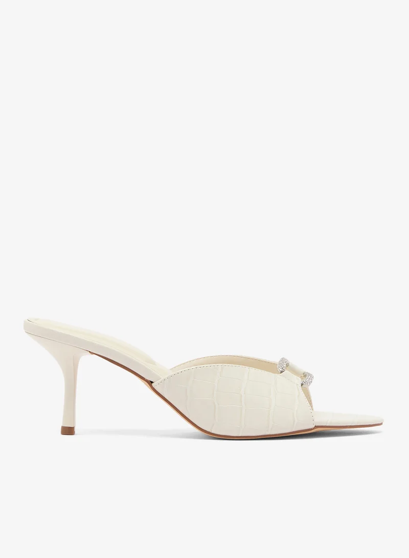 Truffle Mid Heel Silver Accent Sandals