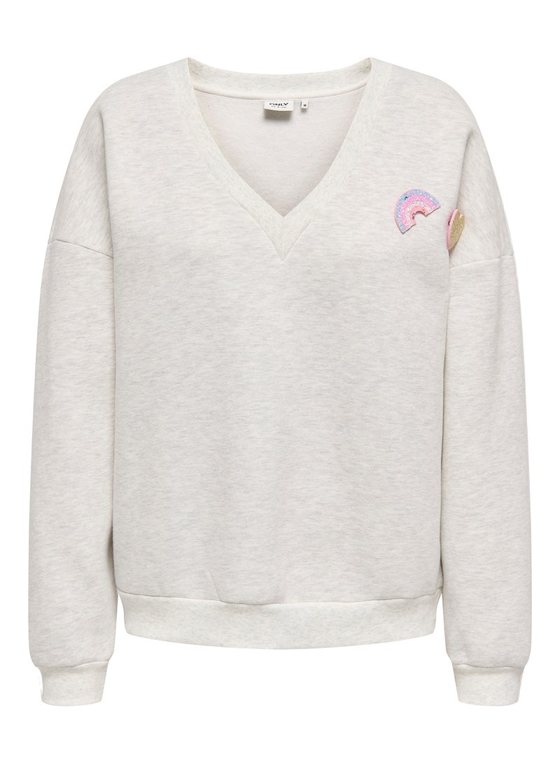ONLY Onlholly L/S V-Neck Brooch Cs Swt - Image 1