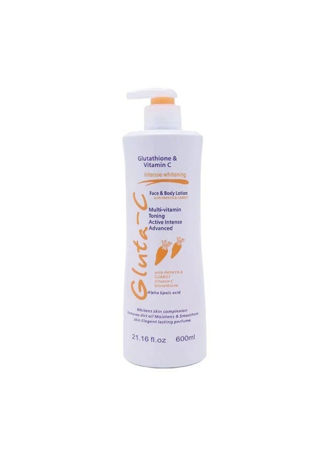 غلوتا سي لوشن جلوتا سي للوجه والجسم بخلاصة البابايا والجزر 600 مل