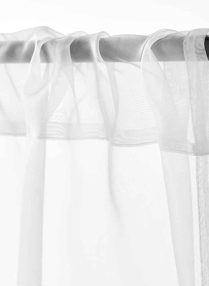 إيروريكس ستائر شفافة زوج واحد أبيض 145x300 سم - Image 2