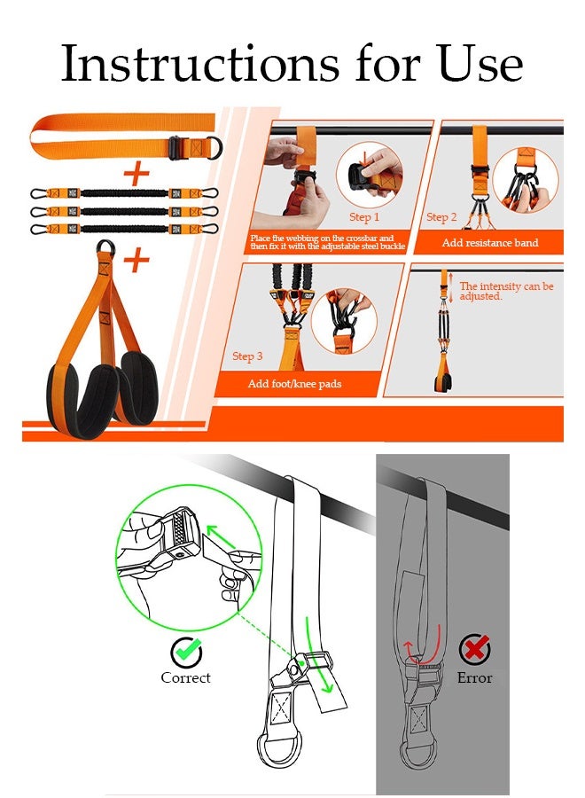 DUNISO شريط مساعدة السحب، أشرطة مساعدة بار السحب، أشرطة مقاومة ثقيلة قابلة للتعديل والاستبدال، سهلة التجميع، مناسبة للعائلة، السفر، الأنشطة الخارجية، بناء العضلات، حرق الدهون، وتحسين التمارين الهوائية - Image 4