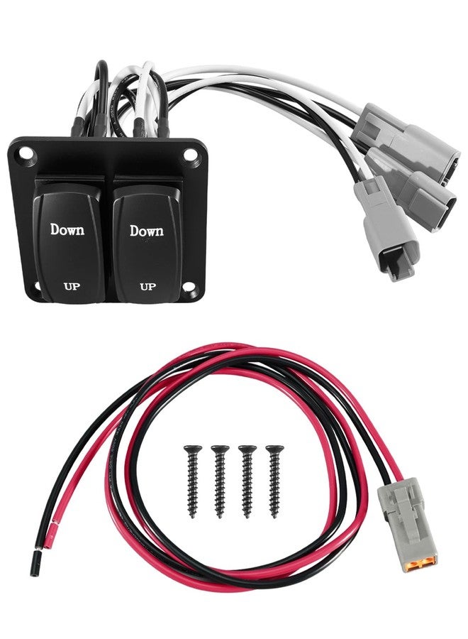 HZOTLO Marine Trim Tab Double Rocker Switch Kit Fit for Recreational Fishing Sail Workboats Marine Adjustment Plate, 12V 24V 36In Dual Joystick Switch Kit Replace 10222211D 10222211 - Image 1