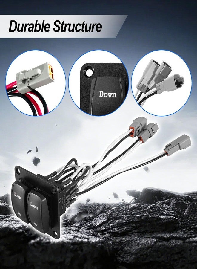 HZOTLO Marine Trim Tab Double Rocker Switch Kit Fit for Recreational Fishing Sail Workboats Marine Adjustment Plate, 12V 24V 36In Dual Joystick Switch Kit Replace 10222211D 10222211 - Image 3