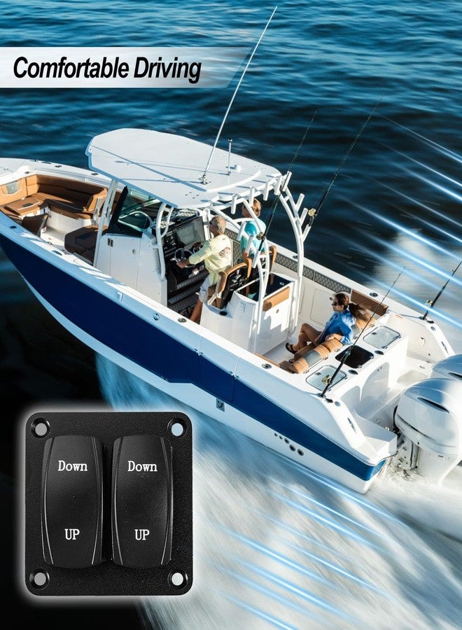 HZOTLO Marine Trim Tab Double Rocker Switch Kit Fit for Recreational Fishing Sail Workboats Marine Adjustment Plate, 12V 24V 36In Dual Joystick Switch Kit Replace 10222211D 10222211 - Image 5