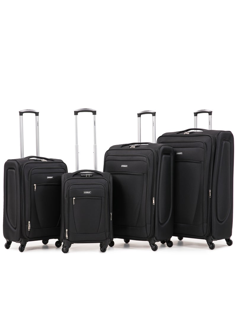STARLIFE - 4 Piece Softside 4 Wheels Trolley Luggage Set With Number Lock 20,24,28,32 Inches - Image 1