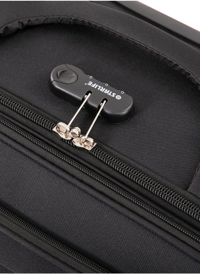 STARLIFE - 4 Piece Softside 4 Wheels Trolley Luggage Set With Number Lock 20,24,28,32 Inches - Image 1
