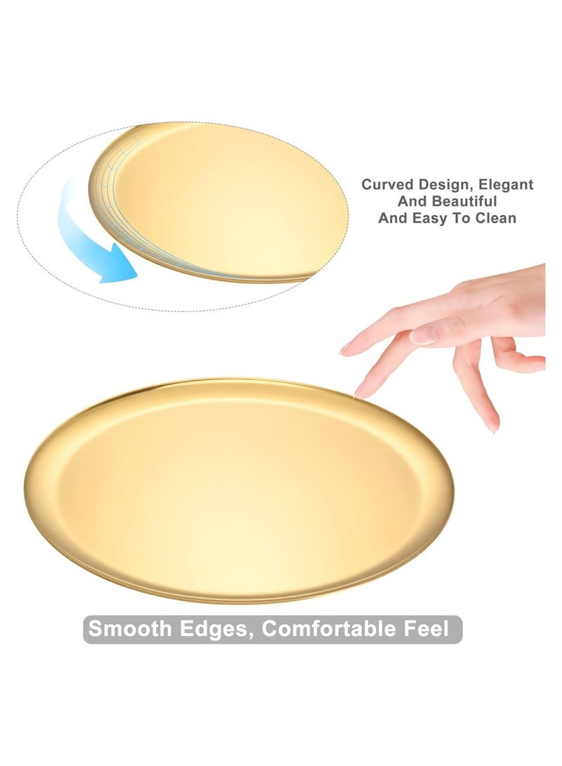 Golden stainless steel set of 2 dishes -23.26 cm sizes - Image 3