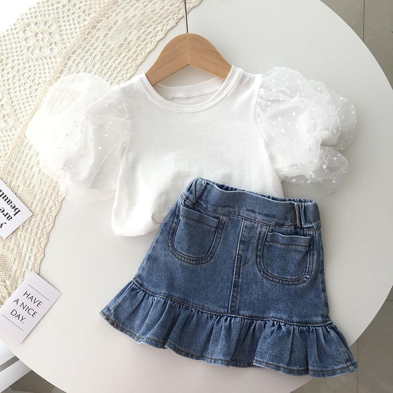 Girls' Denim Skirt Half-Length New Style Summer Baby Skirt Ruffled Baby'S Hip Skirt Fishtail Skirt Trendy - Image 3