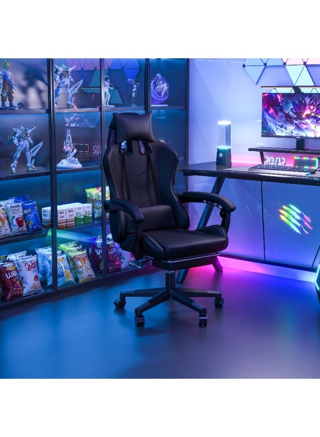Zanaboni Professional PU Leather Gaming Chair with Footrest - Adjustable Ergonomic Computer Office Chair for Ultimate Comfort, High Back Support, and 135° Recline for Work, Gaming, and Rest - Image 1