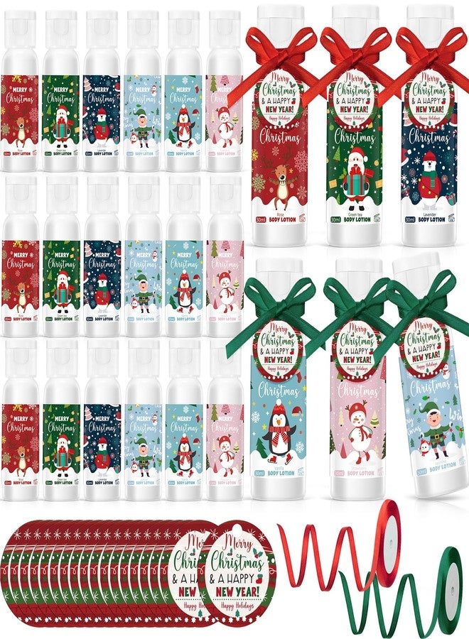 Dimsile 24 Set Christmas Hand Cream Gift Moisturizing Hand Lotion for Women Travel Size Lotion for Christmas Party Favors with Card for Xmas Mother Teacher Stocking Stuffer - Image 1