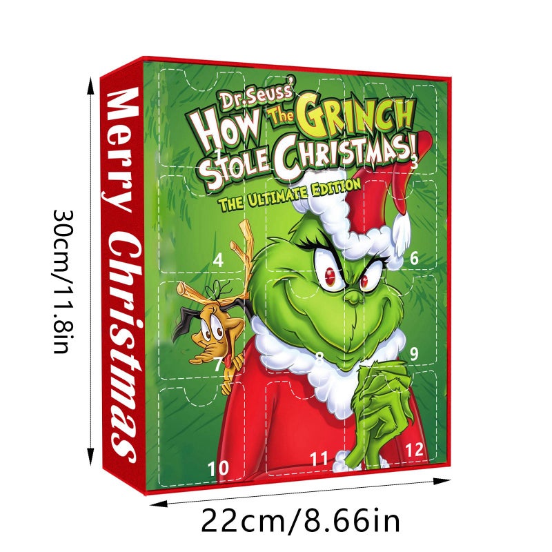 Cross-border creative Christmas Countdown 12 hours Greenwich blind box green fur monster Christmas tree pendant ornaments - Image 1