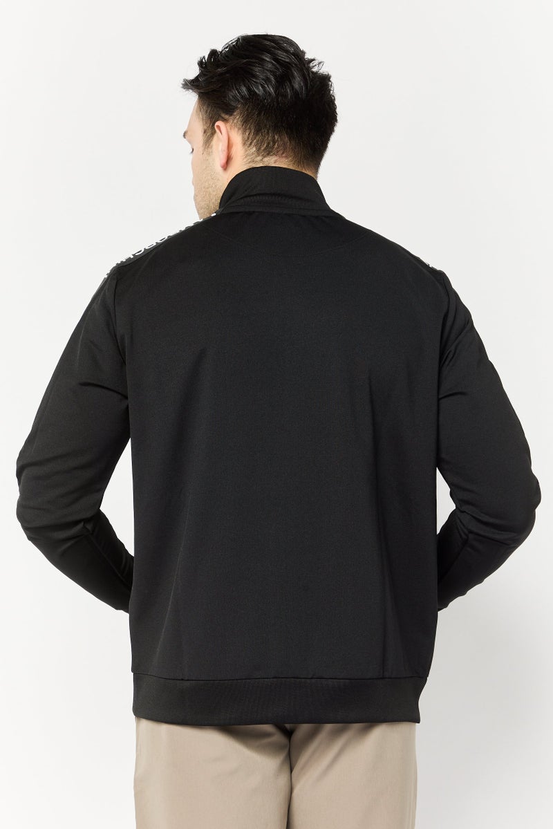 LAMBORGHINI Men Mock Neck Brand Logo Long Sleeve Sweatshirt, Black  - Image 4