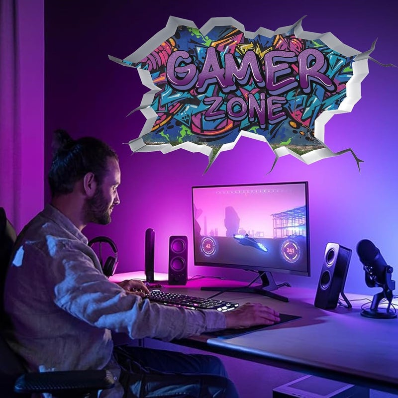 TOARTi ملصقات حائط ثلاثية الأبعاد TOARTi Gamer Zone لملحقات غرفة الألعاب - Image 3