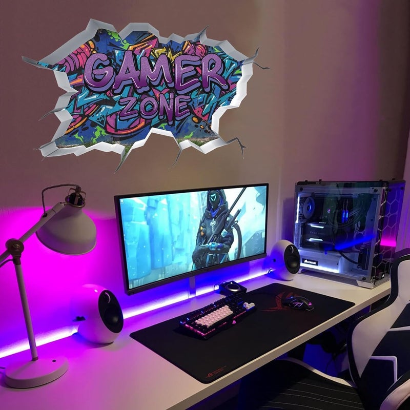 TOARTi ملصقات حائط ثلاثية الأبعاد TOARTi Gamer Zone لملحقات غرفة الألعاب - Image 5