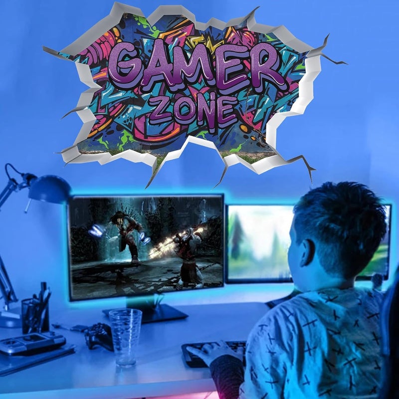 TOARTi ملصقات حائط ثلاثية الأبعاد TOARTi Gamer Zone لملحقات غرفة الألعاب - Image 4