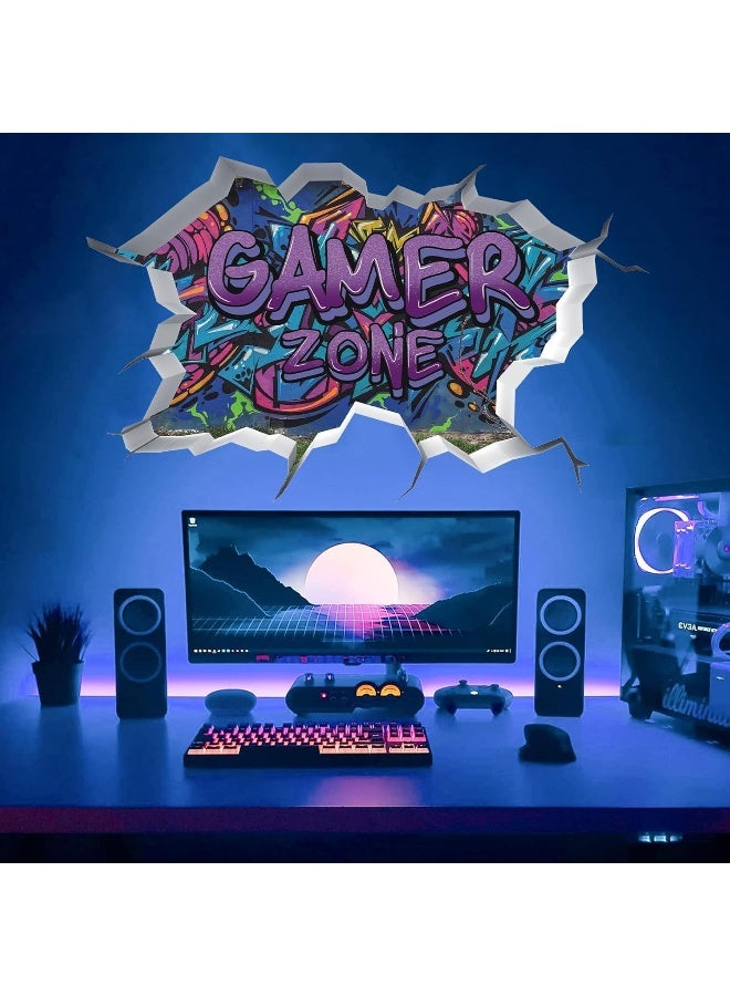 TOARTi ملصقات حائط ثلاثية الأبعاد TOARTi Gamer Zone لملحقات غرفة الألعاب - Image 1