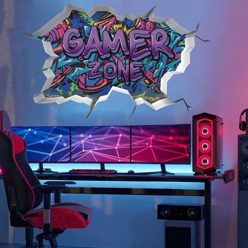 TOARTi ملصقات حائط ثلاثية الأبعاد TOARTi Gamer Zone لملحقات غرفة الألعاب - Image 2