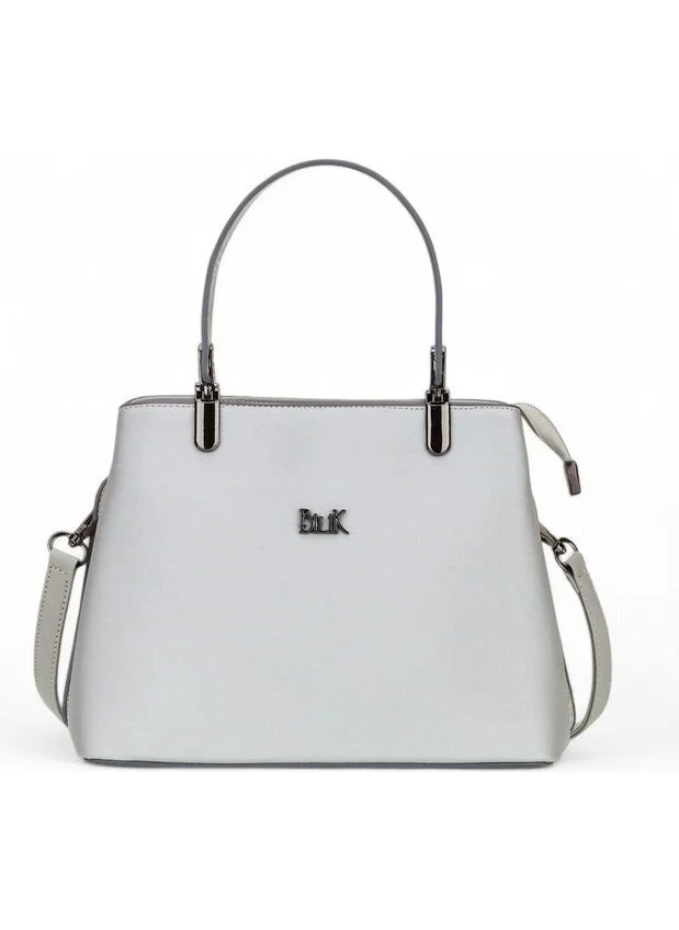 Bilik Deri Bilik Leather Lame Fabric Women's Handbag Riv 222-KM