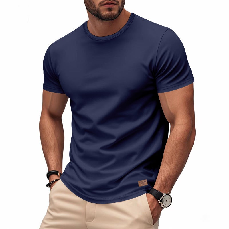 Cross-Border Independent Summer Hot-Selling Men''s Classic Light Luxury Loose Simple Quick-Dry Trendy Short-Sleeve in Stock - Image 3