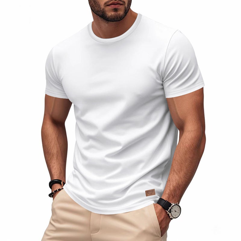 Cross-Border Independent Summer Hot-Selling Men''s Classic Light Luxury Loose Simple Quick-Dry Trendy Short-Sleeve in Stock - Image 2