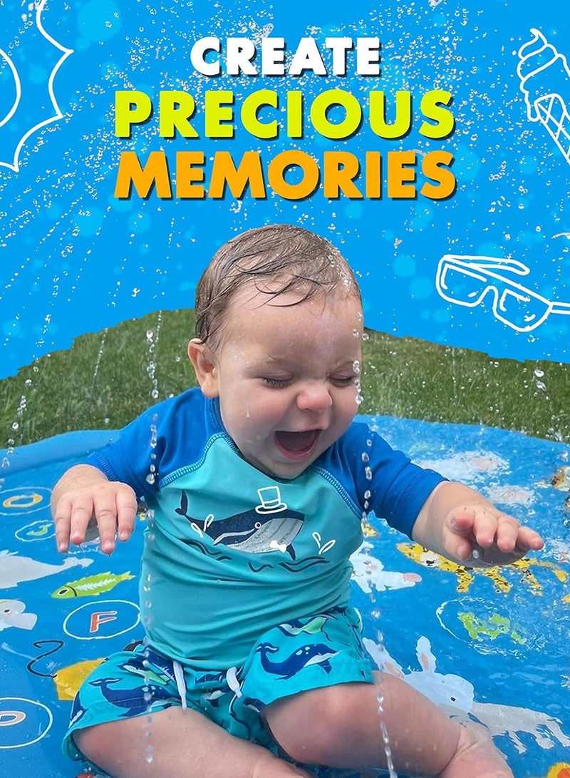 Splash Pads Sprinkler for Kids and Baby Pool for Learning Toddler Sprinkler Pool, 100cm, Outside Water Toys  - Image 5