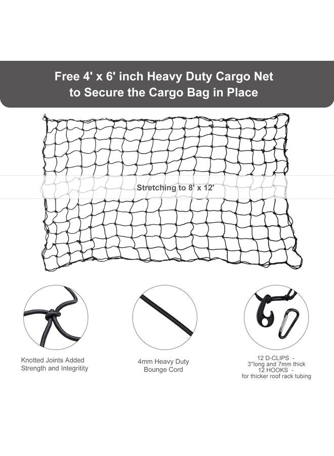 حقيبة شحن صندوق الشاحنة مع شبكة شحن، مقاومة للماء 600D شديدة التحمل، بسيطة ومريحة للتركيب، تناسب أي حجم شاحنة (51 بوصة × 40 بوصة × 22 بوصة) 26 قدمًا مكعبًا - Image 2