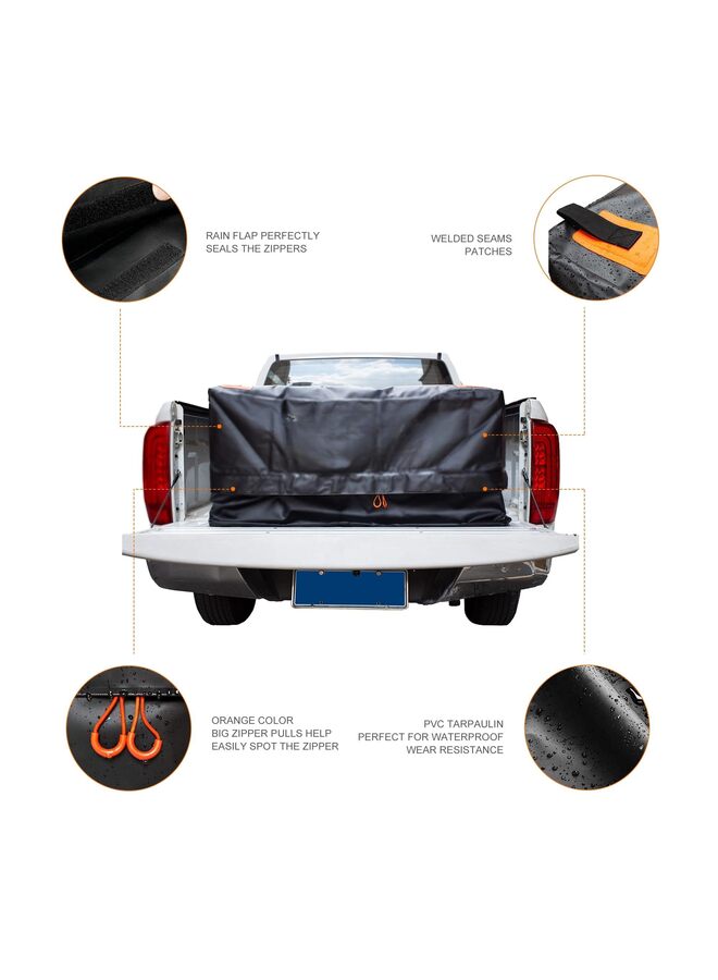 حقيبة شحن صندوق الشاحنة مع شبكة شحن، مقاومة للماء 600D شديدة التحمل، بسيطة ومريحة للتركيب، تناسب أي حجم شاحنة (51 بوصة × 40 بوصة × 22 بوصة) 26 قدمًا مكعبًا - Image 3