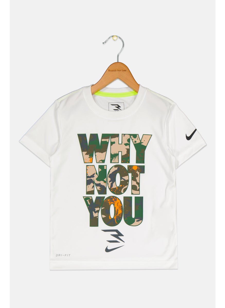 Nike Nike 3Brand by Russell Wilson Kids Boy Sportswear Fit Short Sleeves Outdoor T-Shirt, White  - Image 1
