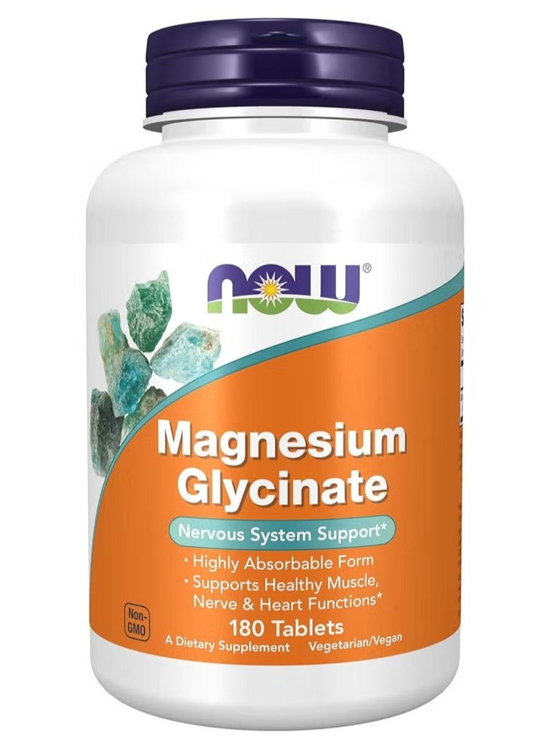 now Magnesium Glycinate Dietary Supplement 180 Tablets - Image 1