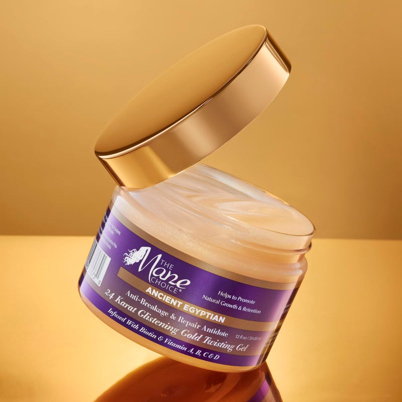 The Mane Choice Ancient Egyptian Anti-Breakage & Repair 24 Karat Gold Twisting Hair Gel, Definition & Shine Braid Gel for Dry, Damaged, Color or Chemically-Treated Hair, Fights Split Ends, 12 Oz - Image 3