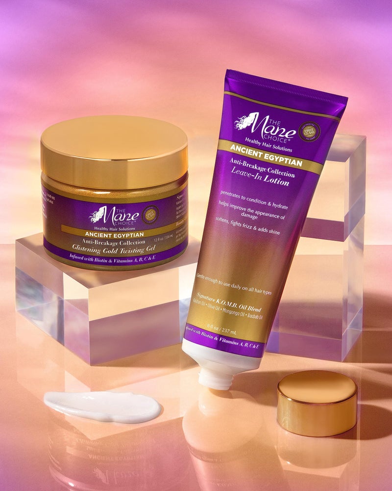 The Mane Choice Ancient Egyptian Anti-Breakage & Repair 24 Karat Gold Twisting Hair Gel, Definition & Shine Braid Gel for Dry, Damaged, Color or Chemically-Treated Hair, Fights Split Ends, 12 Oz - Image 4