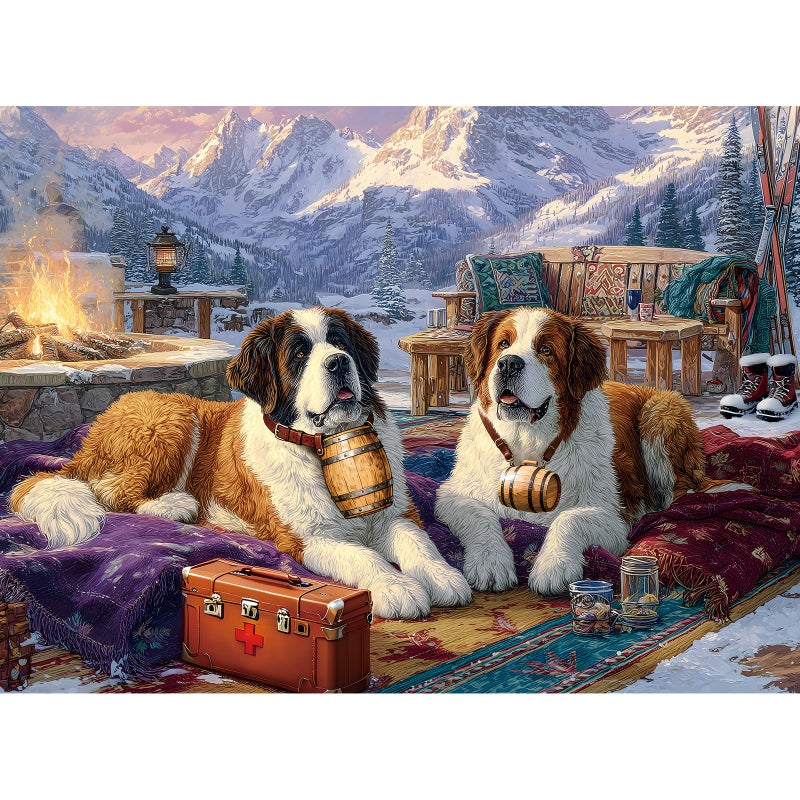 EIYRURU 300 Piece Puzzles for Adults 300 Piece Puzzles for Adults Large Piece Saint Bernards Mountain Jigsaw Puzzle Funny Gift for Adult Kids Challenging Family Games Toy 205 X 15 in - Image 3