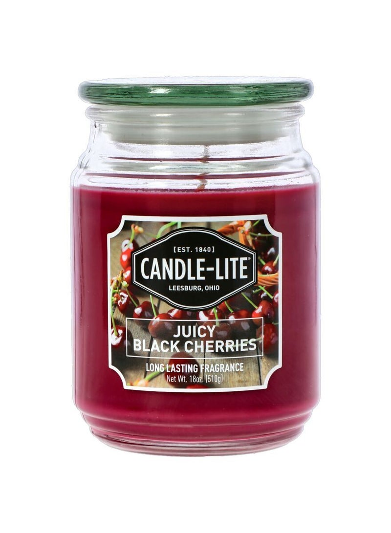 Candle-Lite Juicy Black Cherries Jar Candle 510g - Image 1