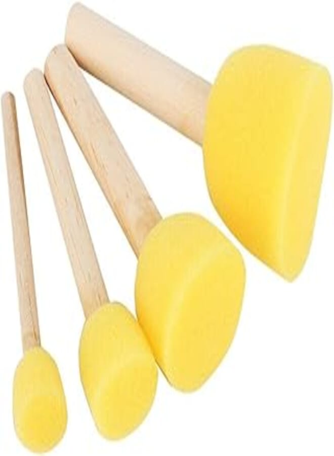 Keepsmiling Sponge Art Tools Stencil Brushes 4 Pcs