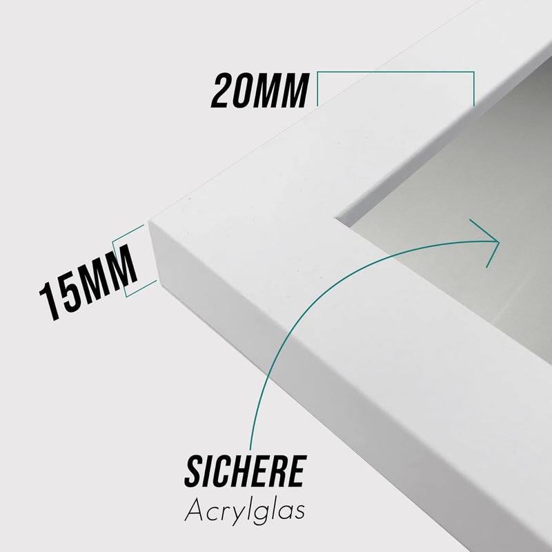 إطار صور ، مقاس 40 × 60 سم، ��شب أبيض، إطار مصنوع من MDF، مجموعة من 3 أطر - Image 4