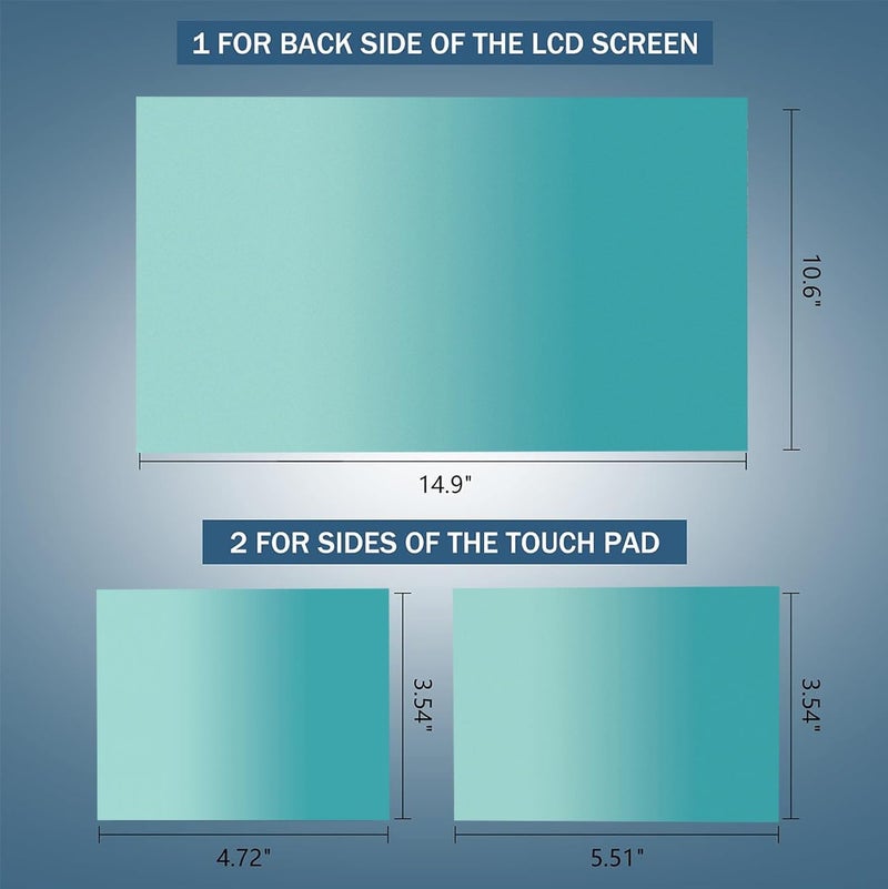 AORTDES Laptop Skin Sticker Decal 15-15.6 Inches, Universal Reusable Vinyl Sticker for 12.1 13 13.3 14 15.4 Inches Netbook/Notebook PC, Waterproof & Scratch-Resistant (Ocean Blue - Gradient) - Image 2