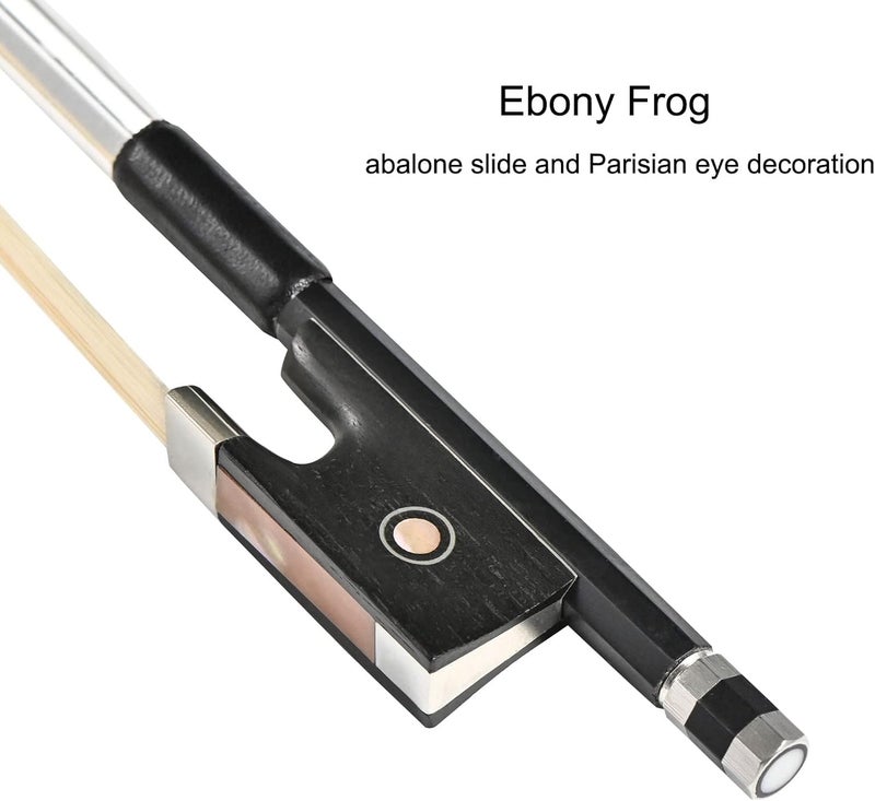 LIEKE Carbon Fiber Violin Bow 1/2 Size Lightweight Fiddle Bow (1/2 size, Black) - Image 3
