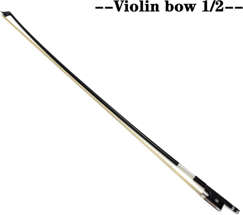 LIEKE Carbon Fiber Violin Bow 1/2 Size Lightweight Fiddle Bow (1/2 size, Black) - Image 2