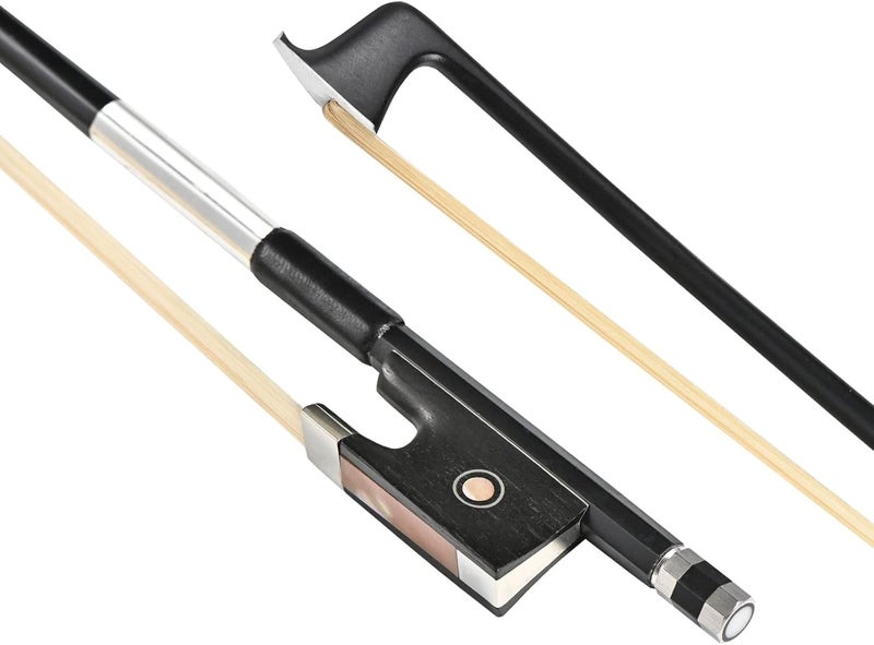 LIEKE Carbon Fiber Violin Bow 1/2 Size Lightweight Fiddle Bow (1/2 size, Black) - Image 1