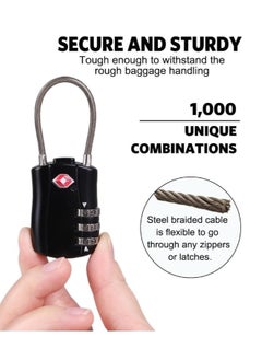 Generic TSA Approved Luggage Combination Locks(2 Pack,black) Combination Padlock with Alloy Body TSA Lock for Travel Bag, Suit Case, Lockers, Gym, Bike Locks or Other  - Image 3