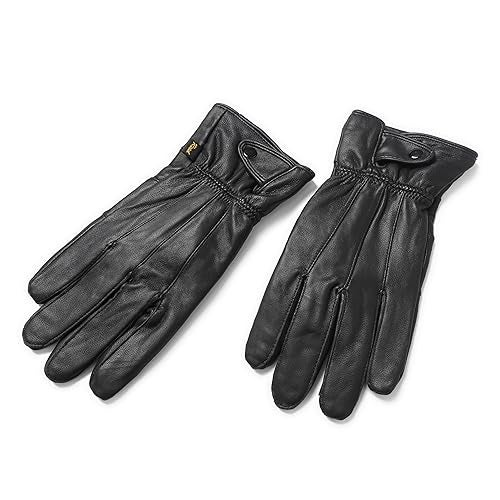 REED Men's Genuine Leather Warm Lined Driving Gloves (2XL, BLACK) - Image 4