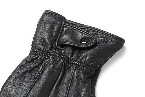 REED Men's Genuine Leather Warm Lined Driving Gloves (2XL, BLACK) - Image 5