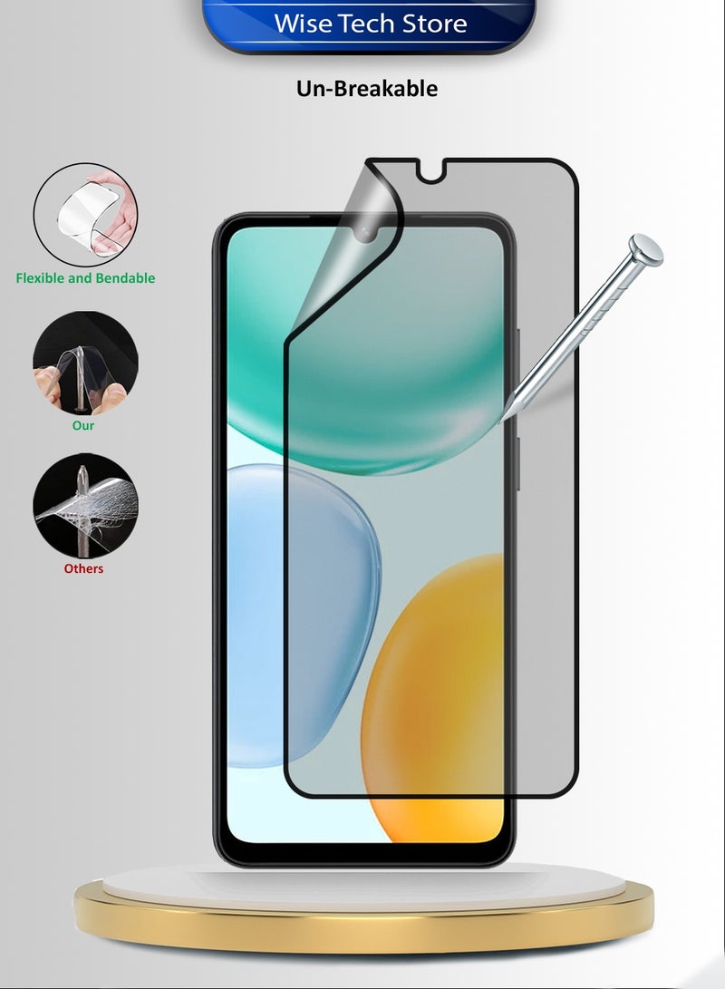 دبليو تيك هاتف Honor X5c 4G 2025 بحماية شاشة سيراميك نانو فاخرة بالتغطية الكاملة والغراء الكامل ومضادة للانكسار (MSCNMN) - شفاف/أسود - Image 3