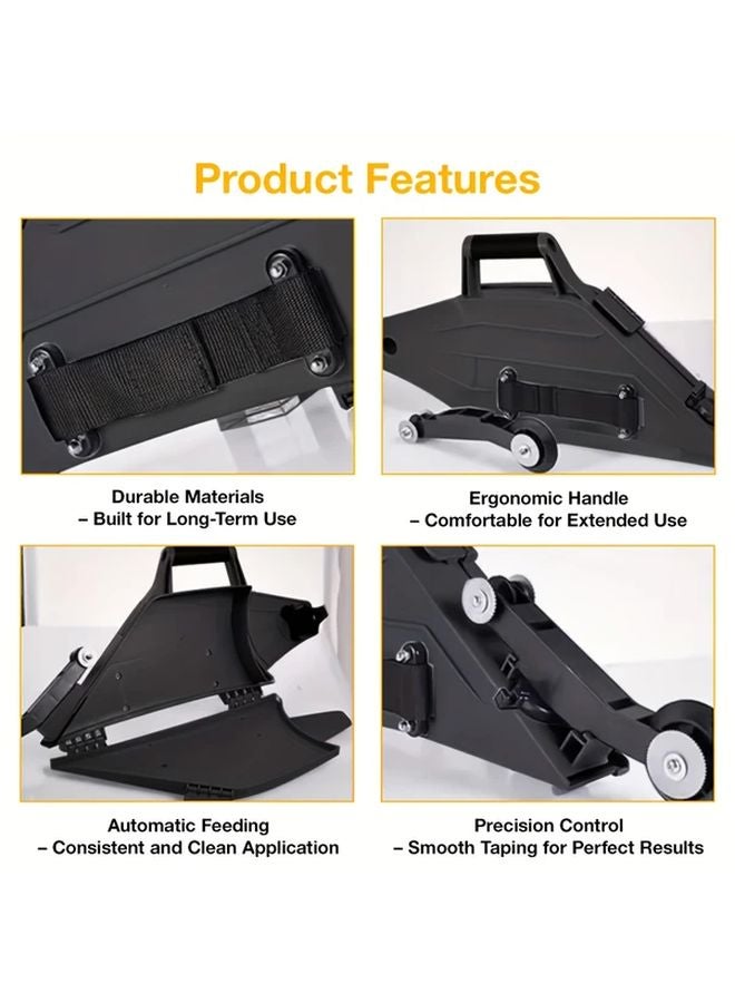Black Drywall Taping Tool Manual Coating Ergonomic Design Rapid Change Rollers - Image 3