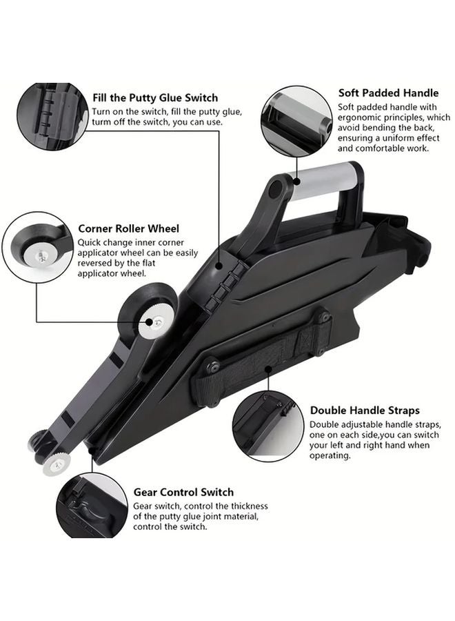 Black Drywall Taping Tool Manual Coating Ergonomic Design Rapid Change Rollers - Image 5